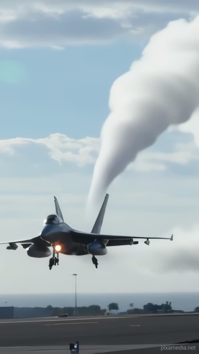 Sonic Boom Over Coastal Skies - Blood & Impact AI stock